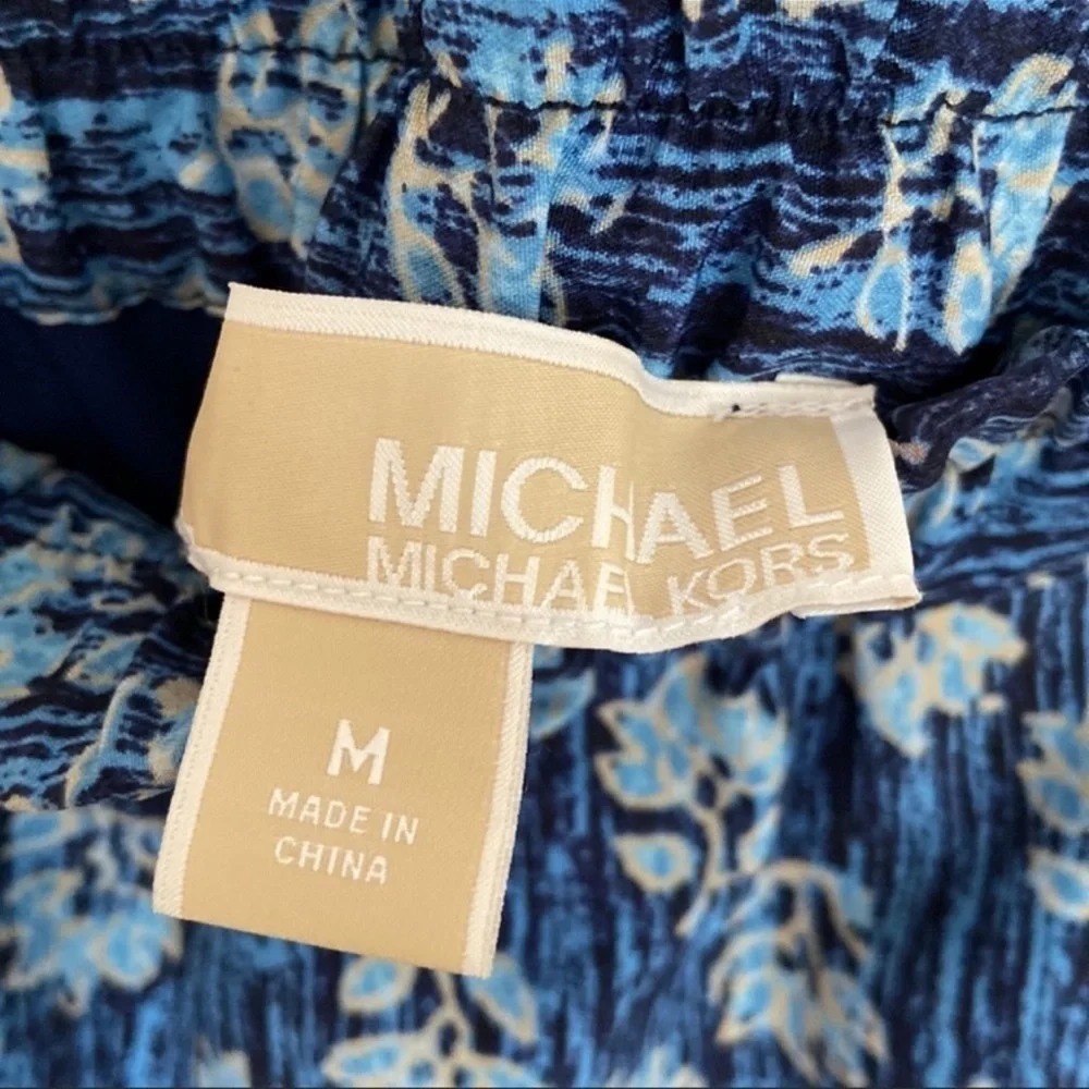 MICHAEL‎ Michael Kors | Floral Maxi Skirt with Slit in Heritage Blue M